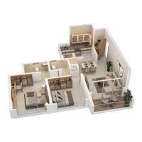 Prissa Pratham Wakad 2 BHK Floor Plan Image